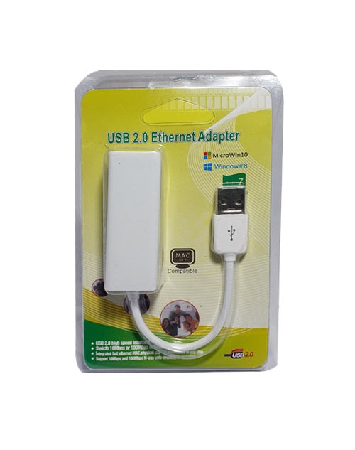 USB 2.0 Fast Ethernet Adapter 10 100 Mbps Lan Card White